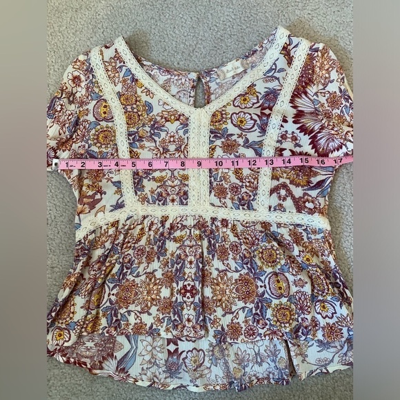 alter’d state Women Boho Crochet Floral Visvose Detail Top Size XS - Picture 8 of 8